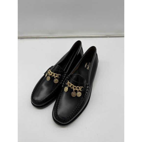 New Anthropologie Bass Charm Penny Laofers Womans Size 8 Medium Black Slip On - Picture 5 of 11